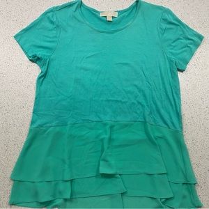 Michael Kors Short Sleeve Double Hem Shirt - Size L